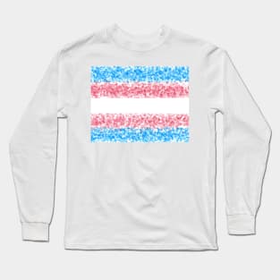 Trans Flag Painted Design Long Sleeve T-Shirt